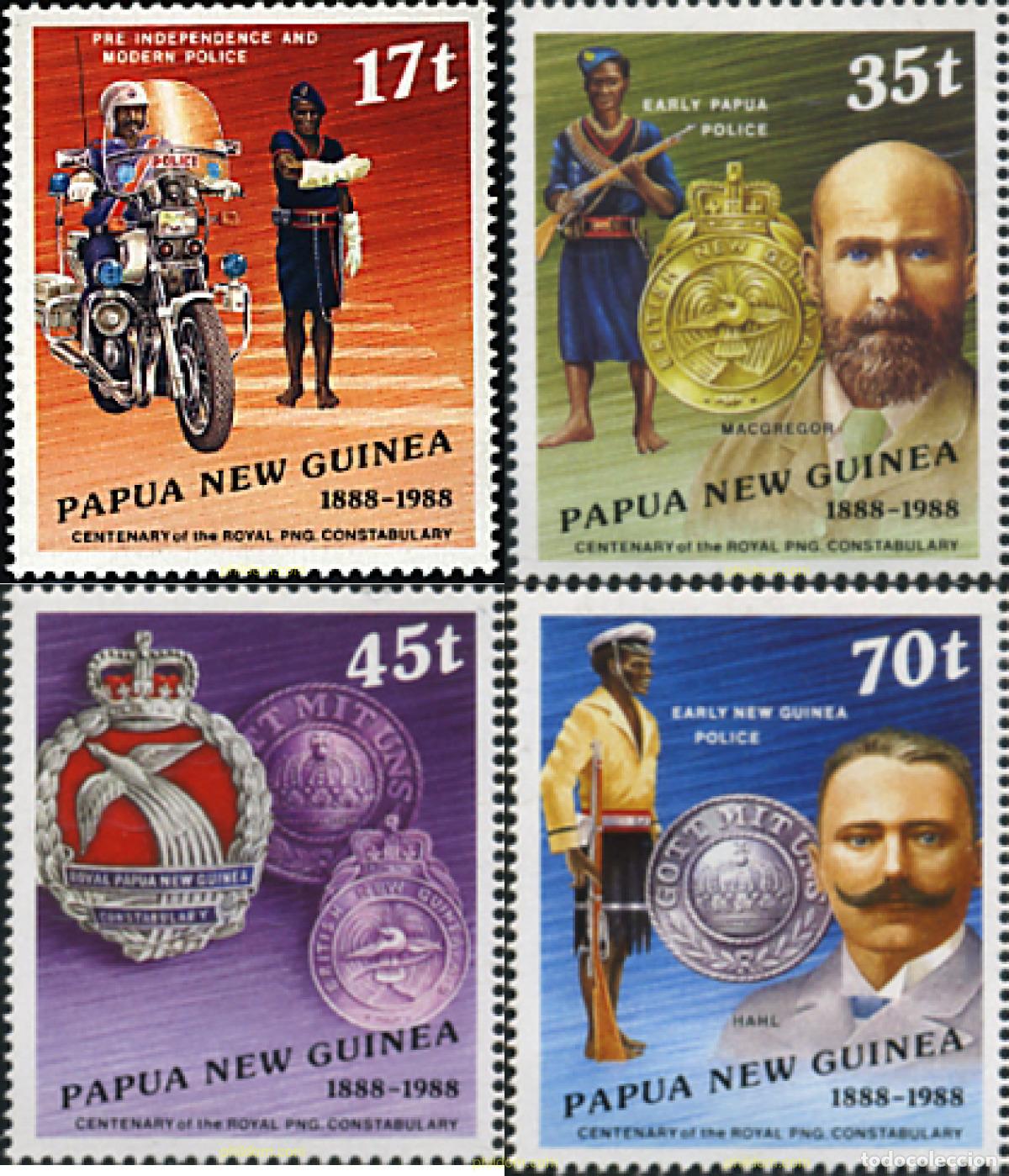 Sellos: 43848 MNH PAPUA NUEVA GUINEA 1988 CENTENARIO DE LA POLICIA REAL DE PAPUA Y NUEVA GUINEA