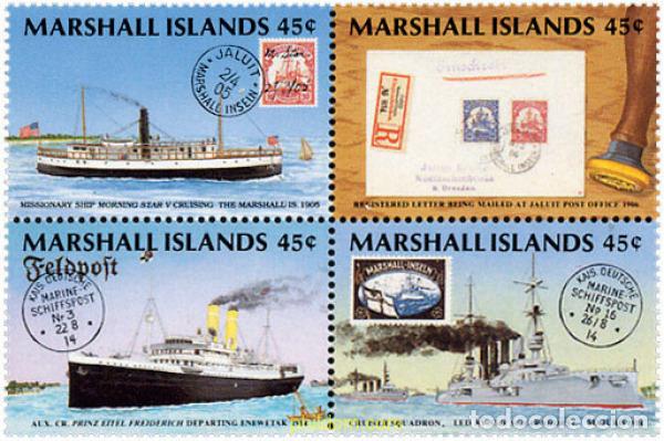 Sellos: 1212 MNH MARSHALL Islas 1989 CENTENARIO DE CORREOS