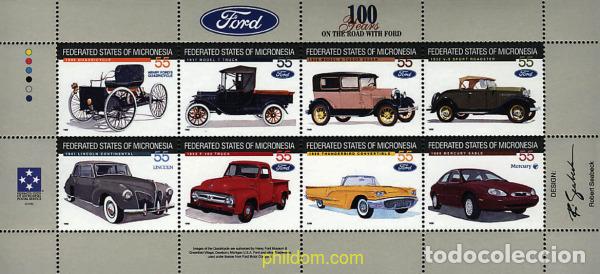 Sellos: 226847 MNH MICRONESIA 1996 CENTENARIO DE LOS AUTOMOVILES FORD