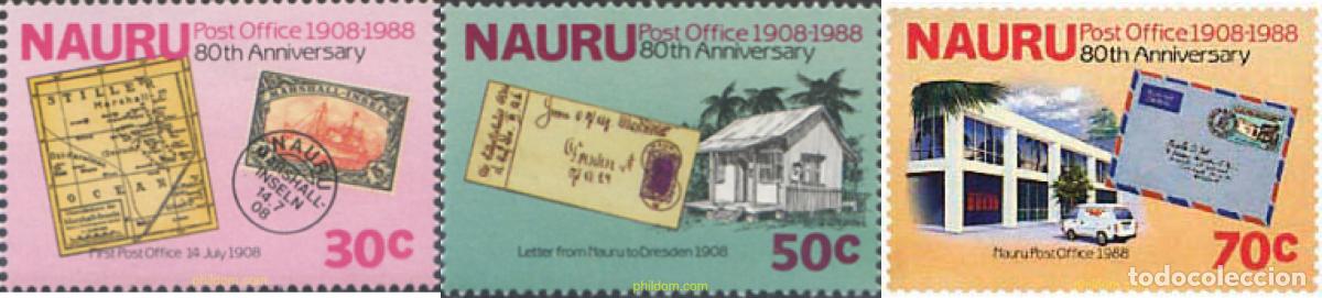 Sellos: 45778 MNH NAURU 1988 80 ANIVERSARIO DEL SERVICIO POSTAL