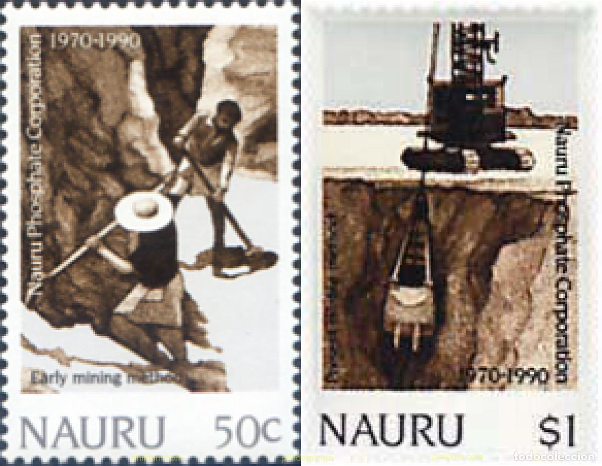 Sellos: 44763 MNH NAURU 1990 20 ANIVERSARIO DE LA SOCIEDAD DE FOSFATOS DE NAURU