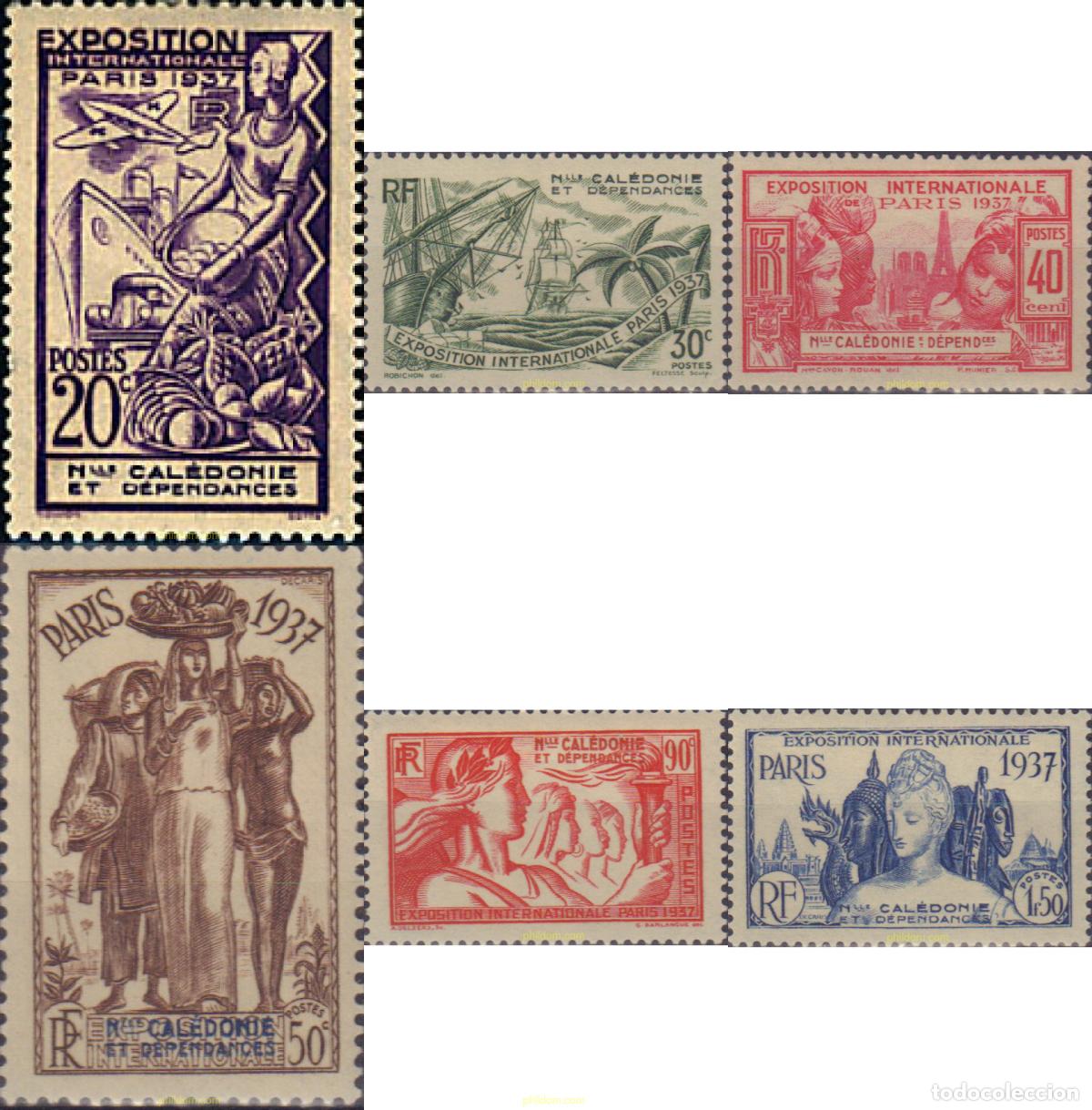 Sellos: 45355 HINGED NUEVA CALEDONIA 1937 EXPOSICION INTERNACIONAL DE PARIS