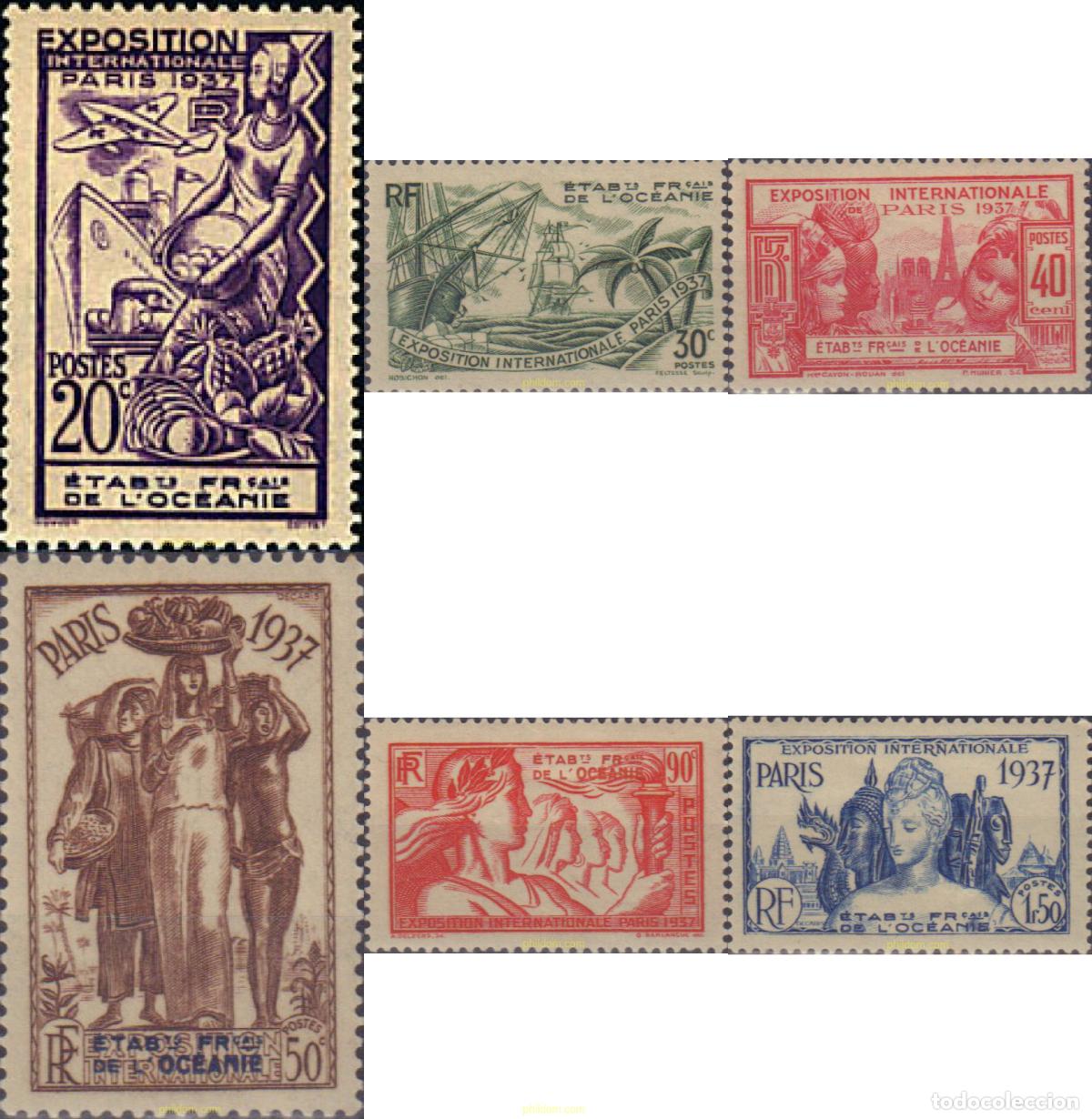 Sellos: 578686 HINGED OCEANIA FRANCESA 1937 EXPOSICION UNIVERSAL DE PARIS