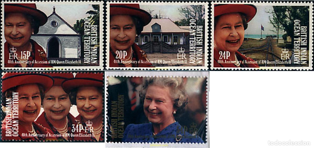 Sellos: 60432 MNH OCEANO INDICO BRITANICO 1992 40 ANIVERSARIO DE LA ASCENSION AL TRONO DE LA REINA ISABEL I