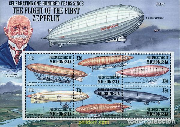 Sellos: 294100 MNH MICRONESIA 2000 CENTENARIO DEL PRIMER VUELO DEL ZEPPELIN