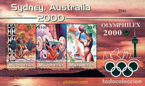 Sellos: 74728 MNH MICRONESIA 2000 OLYMPHILEX 2000. EXPOSICION INTERNACIONAL DE FILATELICA OLIMPICA