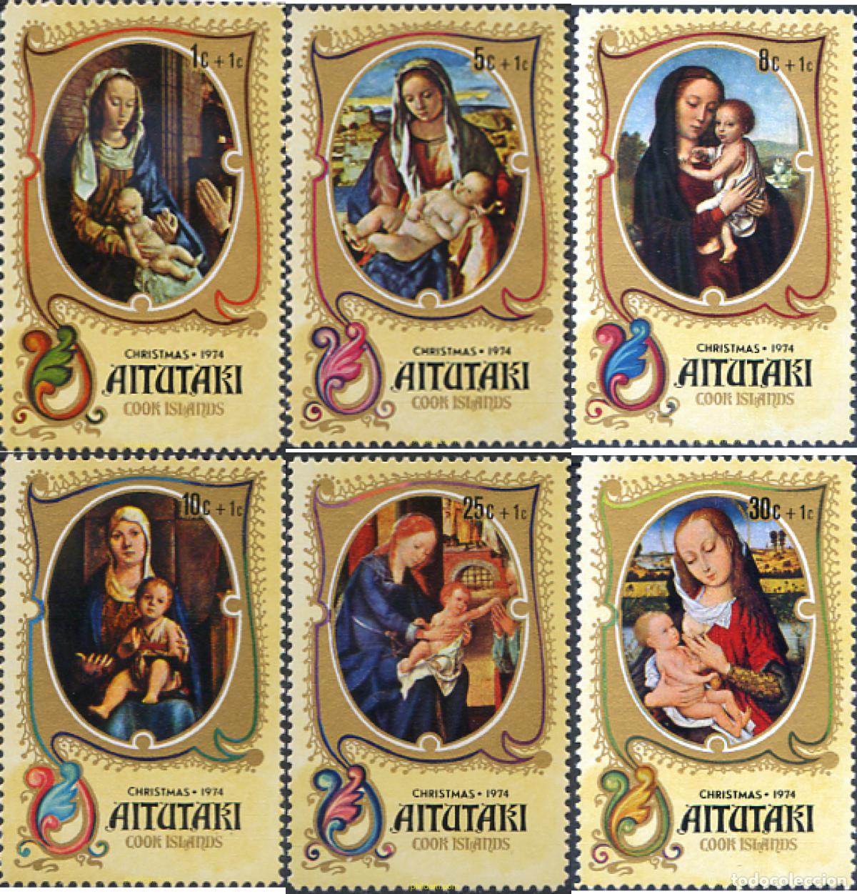 Sellos: 53317 MNH AITUTAKI 1974 CUADROS DE LA VIRGEN Y EL NI&Ntilde;O