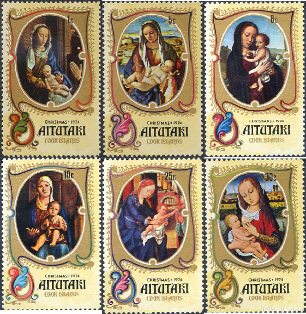 Sellos: 53315 MNH AITUTAKI 1974 CUADROS DE LA VIRGEN Y EL NI&Ntilde;O