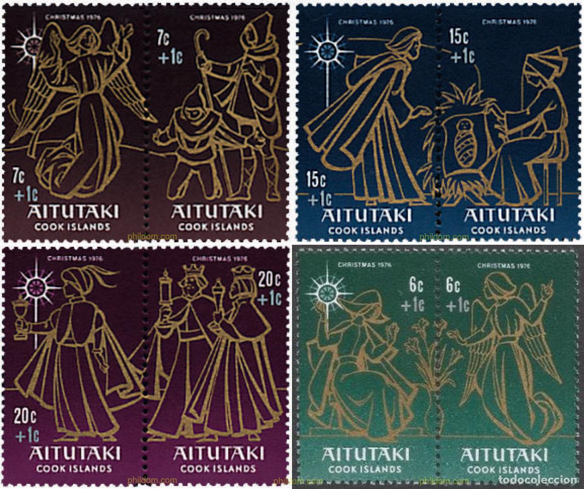 Sellos: 4617 MNH AITUTAKI 1976 NAVIDAD PRO INFANCIA