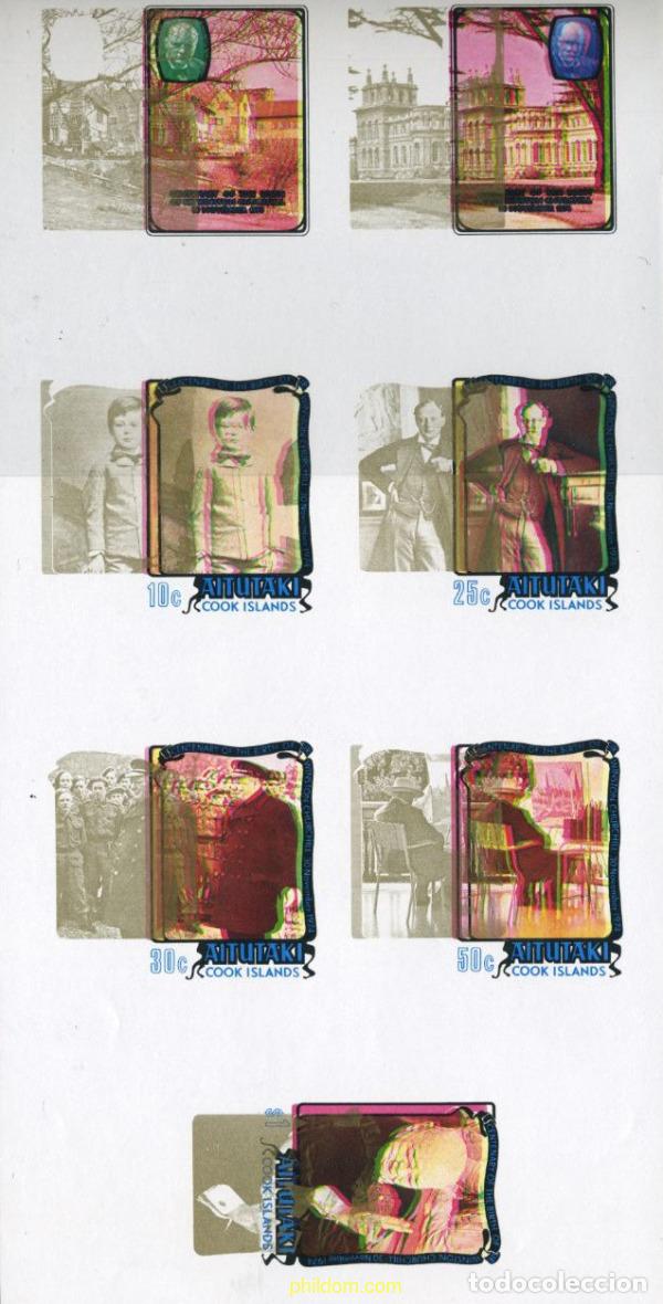 Sellos: 201268 MNH AITUTAKI 1974 100 ANIVERSARIO DE WINSTON CHURCHILL