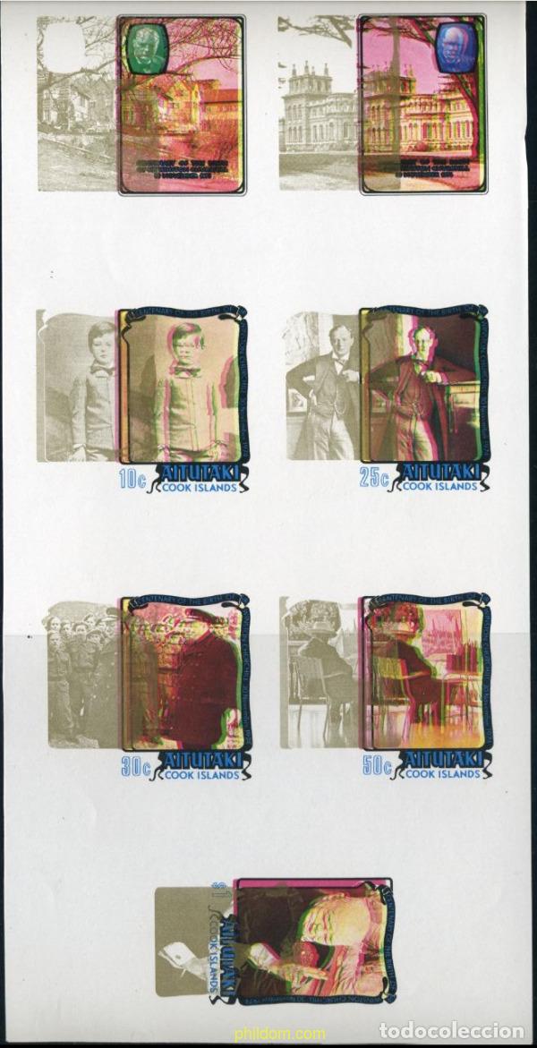 Sellos: 201269 MNH AITUTAKI 1974 100 ANIVERSARIO DE WINSTON CHURCHILL