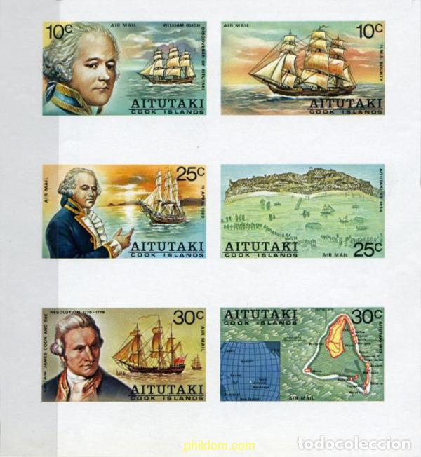 Sellos: 201247 MNH AITUTAKI 1974 DESCUBRIMIENTO DE AITUTAKI POR WILLIAM BLIGH