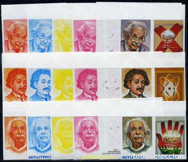 Sellos: 201434 MNH AITUTAKI 1980 25 ANIVERSARIO DE LA MUERTE DE ALBERT EINSTEIN