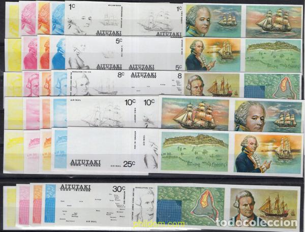 Sellos: 201250 MNH AITUTAKI 1974 DESCUBRIMIENTO DE AITUTAKI POR WILLIAM BLIGH