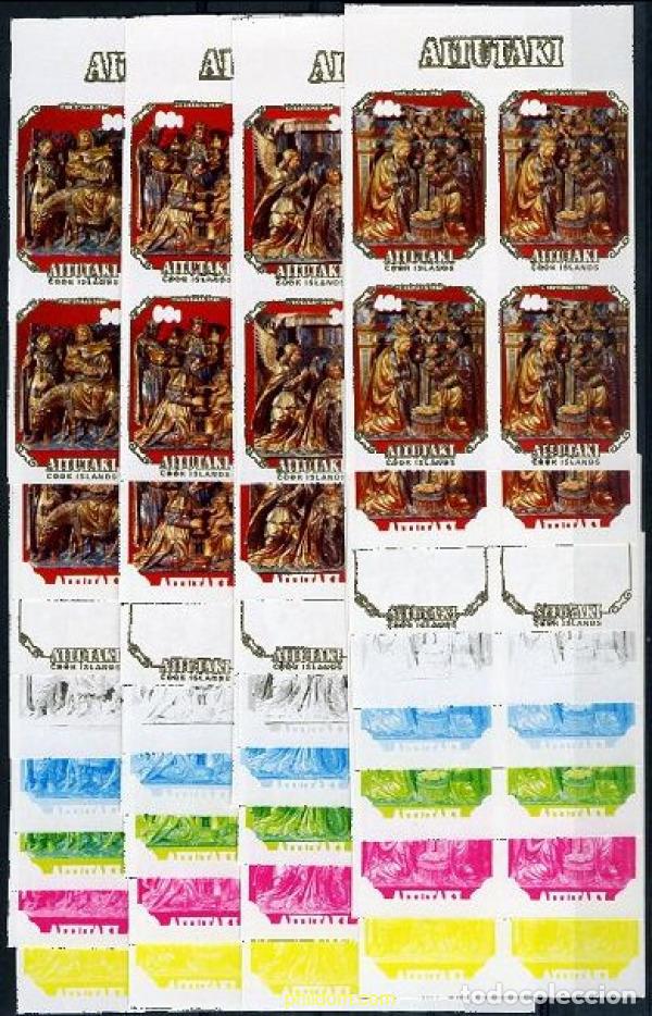 Sellos: 201612 MNH AITUTAKI 1984 NAVIDAD. ESCULTURAS