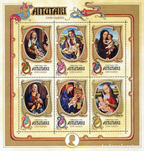 Sellos: 53579 MNH AITUTAKI 1974 CUADROS DE LA VIRGEN Y EL NI&Ntilde;O