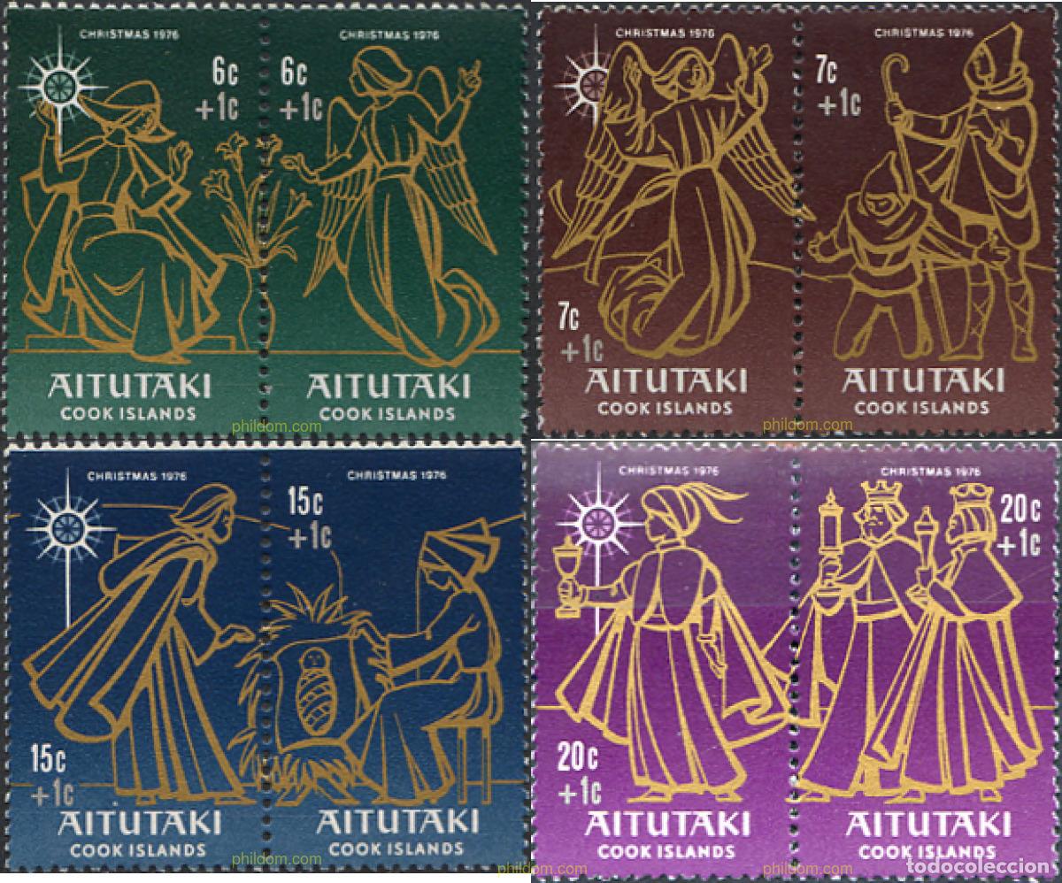 Sellos: 162867 MNH AITUTAKI 1976 NAVIDAD PRO INFANCIA