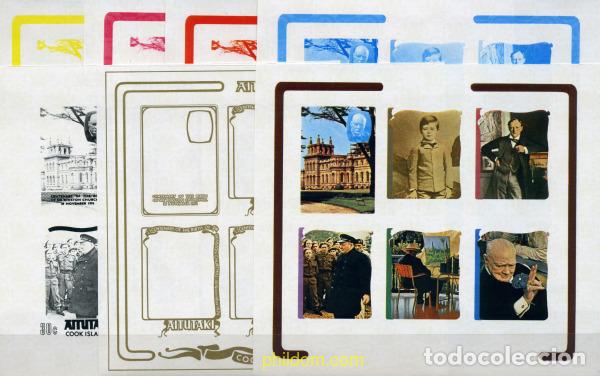 Sellos: 201272 MNH AITUTAKI 1974 100 ANIVERSARIO DE WINSTON CHURCHILL