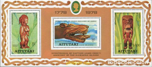 Sellos: 53624 MNH AITUTAKI 1978 BICENTENARIO DEL DESCUBRIMIENTO DE LAS ISLAS HAWAI
