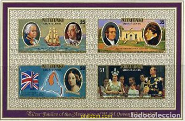 Sellos: 201315 MNH AITUTAKI 1977 25 ANIVERSARIO DEL ASCENSO AL TRONO DE SM LA REINA ISABEL II