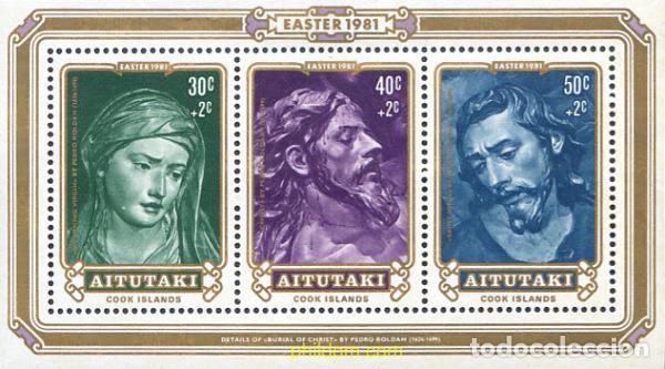 Sellos: 53680 MNH AITUTAKI 1981 ESCULTURAS. LA ILUMINACION DE CRISTO