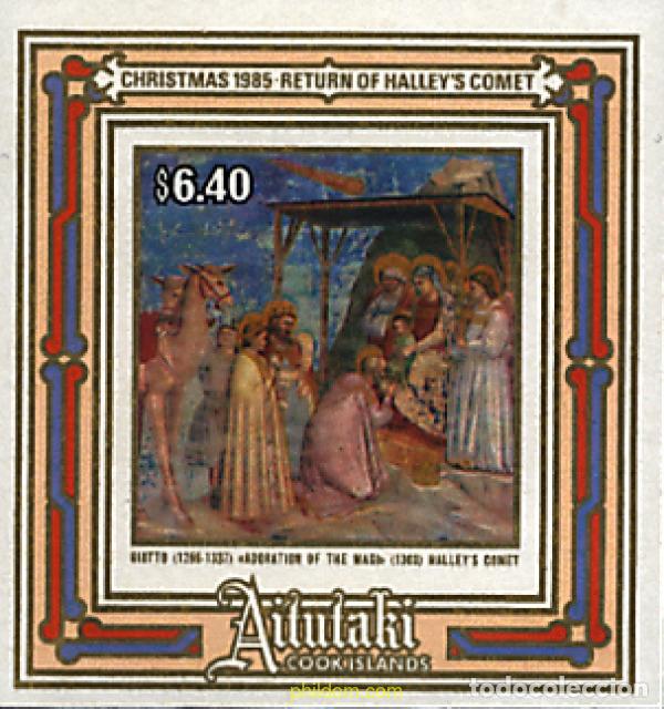 Sellos: 53728 MNH AITUTAKI 1985 NAVIDAD. RETORNO DEL COMETA HALLEY