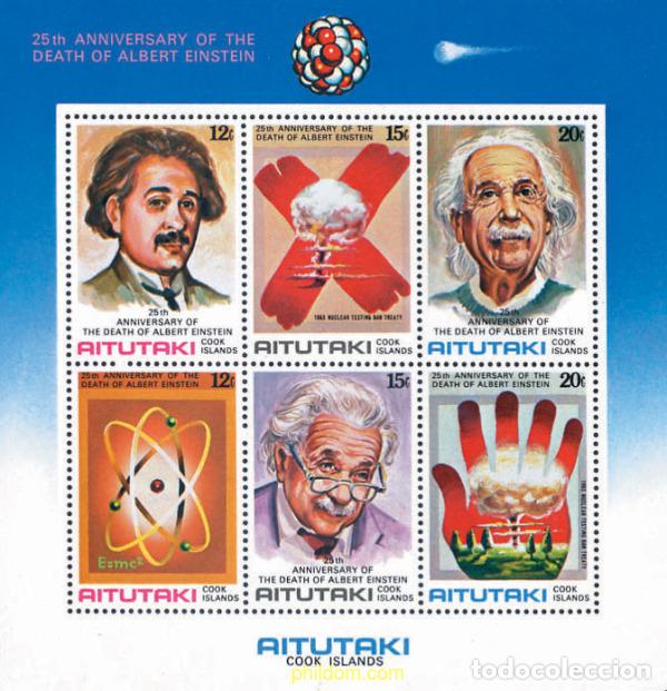 Sellos: 53669 MNH AITUTAKI 1980 25 ANIVERSARIO DE LA MUERTE DE ALBERT EINSTEIN