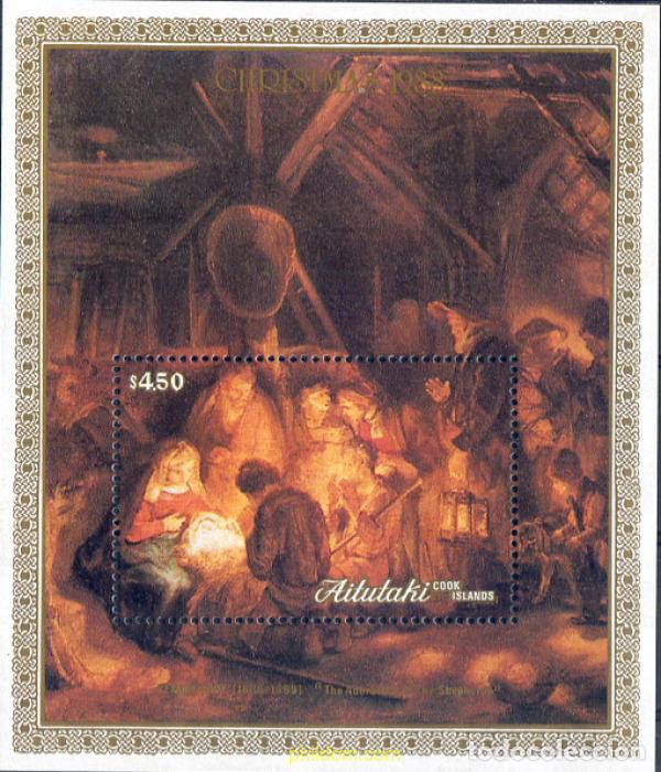 Sellos: 53765 MNH AITUTAKI 1988 NAVIDAD. PINTURAS DE REMBRANDT