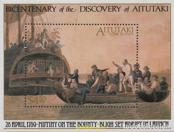 Sellos: 53768 MNH AITUTAKI 1989 2 CENTENARIO DEL DESCUBRIMIENTO DE AITUTAKI