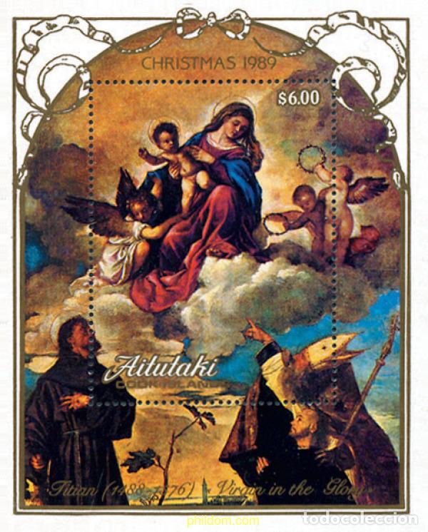 Sellos: 53772 MNH AITUTAKI 1989 NAVIDAD. PINTURAS DE TIZIANO