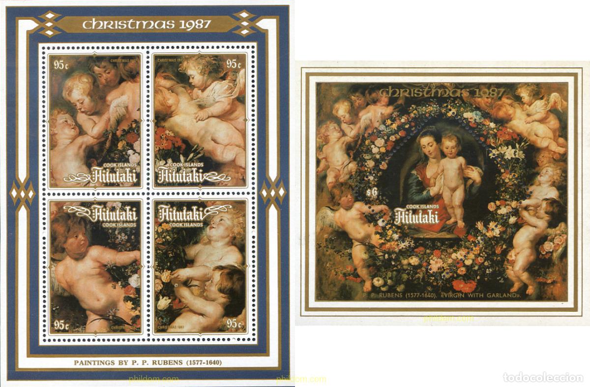Sellos: 78857 MNH AITUTAKI 1987 NAVIDAD. PINTURAS DE RUBENS