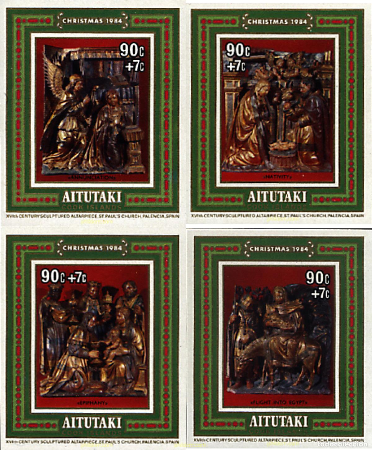 Sellos: 53779 MNH AITUTAKI 1984 NAVIDAD. ESCULTURAS