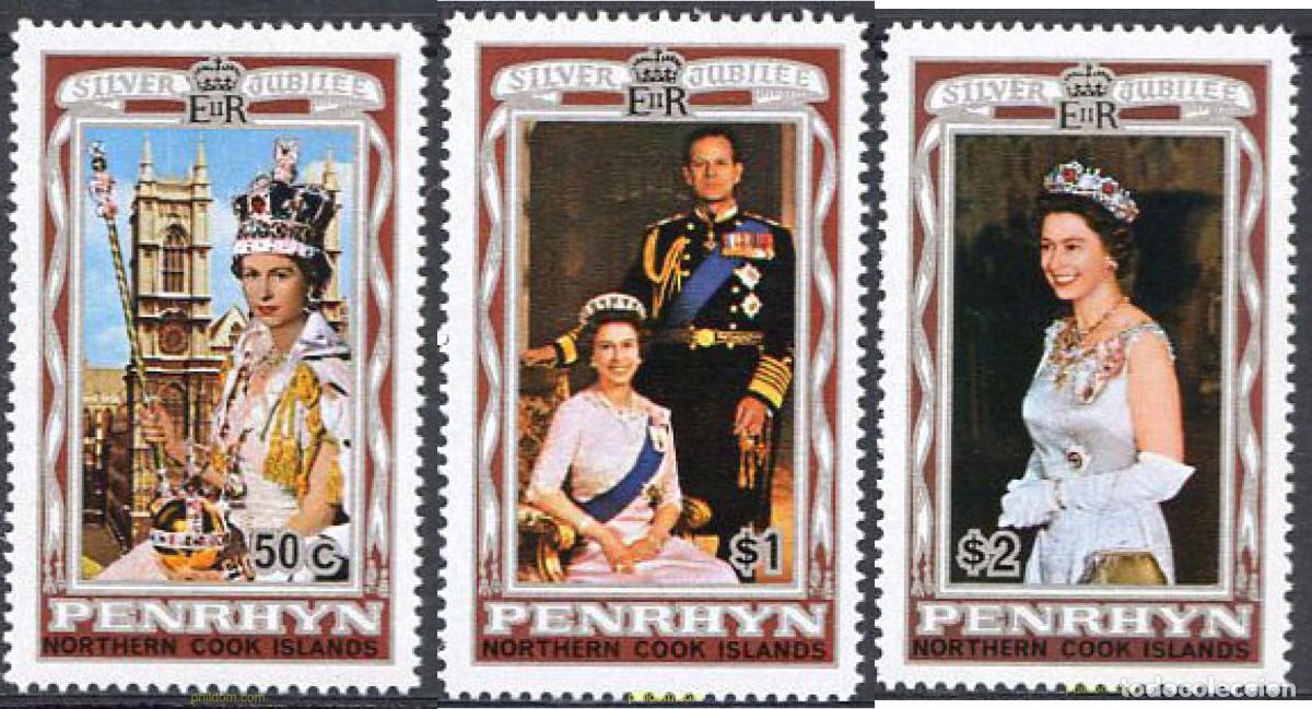 Sellos: 54884 MNH PENRHYN 1977 25 ANIVERSARIO DEL REINADO DE ISABEL II