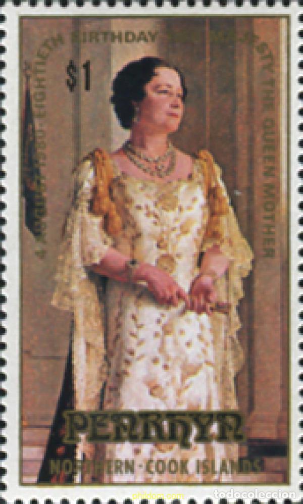 Sellos: 54983 MNH PENRHYN 1980 80 ANIVERSARIO DE LA REINA MADRE
