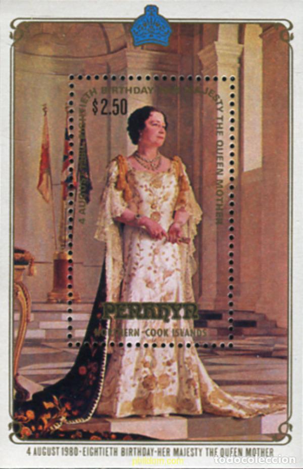 Sellos: 54985 MNH PENRHYN 1980 80 ANIVERSARIO DE LA REINA MADRE