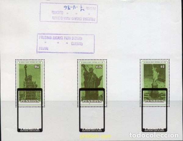 Sellos: 221186 MNH PENRHYN 1986 CENTENARIO DE LA ESTATUA DE LA LIBERTAD