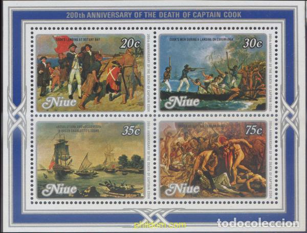Sellos: 660352 MNH NIUE 1979 200 ANIVERSARIO DE LA MUERTE DEL CAPITAN JAMES COOK