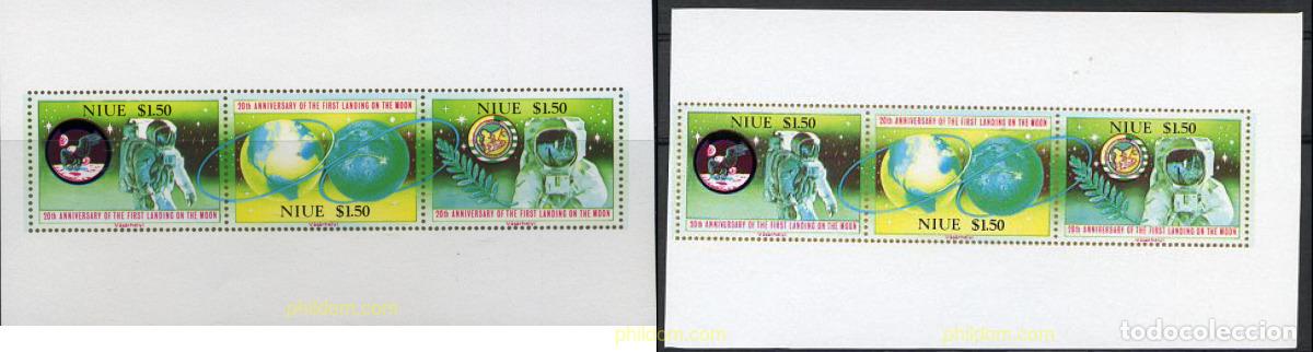 Sellos: 220277 MNH NIUE 1989 20 ANIVERSARIO DEL PRIMER HOMBRE SOBRE LA LUNA