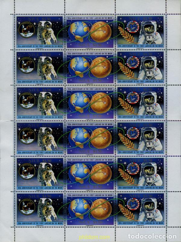 Sellos: 348153 MNH NIUE 1989 20 ANIVERSARIO DEL PRIMER HOMBRE SOBRE LA LUNA
