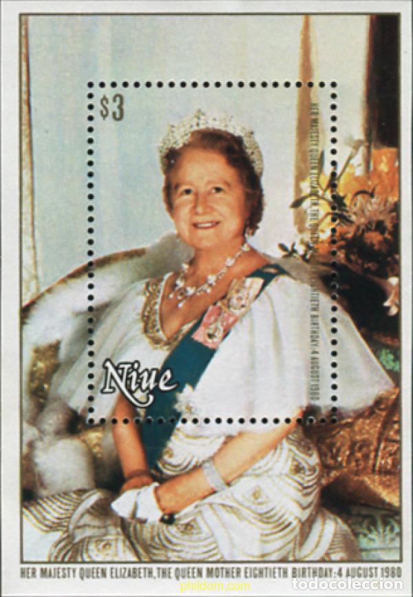 Sellos: 56551 MNH NIUE 1980 80 ANIVERSARIO DE LA REINA MADRE