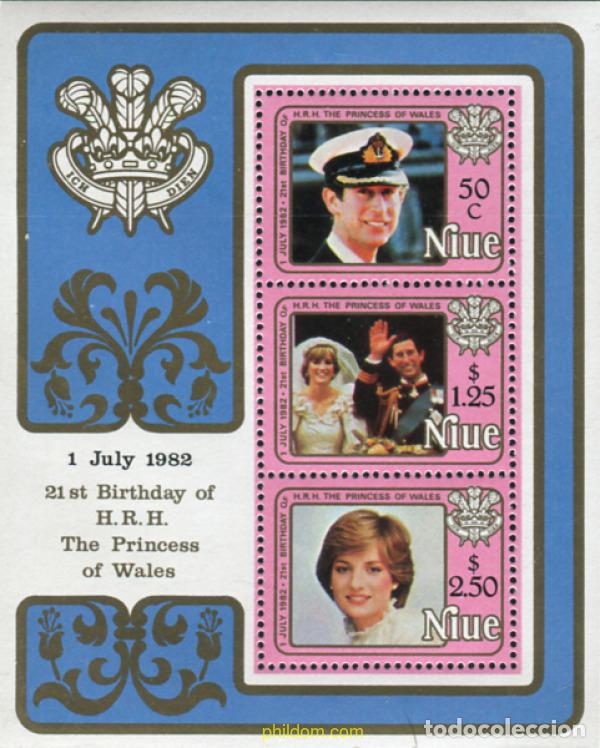 Sellos: 56583 MNH NIUE 1982 21 CUMPLEA&Ntilde;OS DE LA PRINCESA DIANA DE GALES