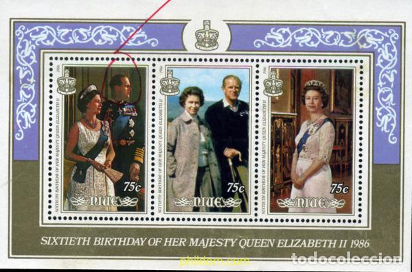 Sellos: 220260 MNH NIUE 1986 60 ANIVERSARIO DE LA REINA ISABEL II
