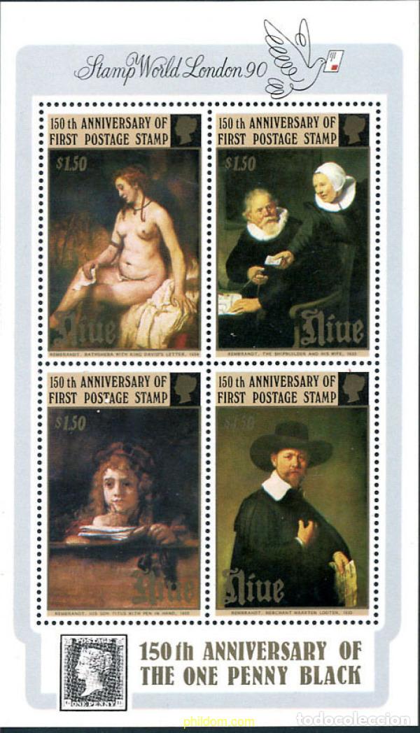 Sellos: 56709 MNH NIUE 1990 150 ANIVERSARIO DEL PRIMER SELLO POSTAL