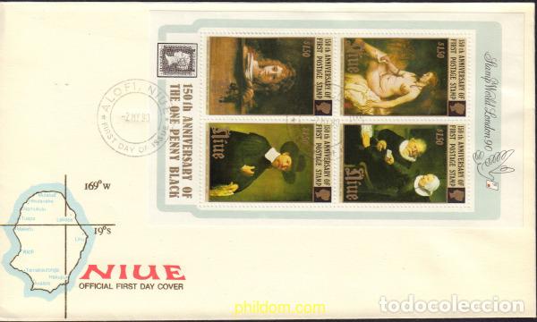 Sellos: 375760 MNH NIUE 1990 150 ANIVERSARIO DEL PRIMER SELLO POSTAL