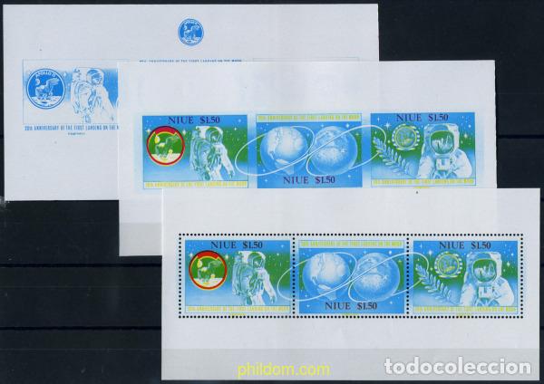 Sellos: 220280 MNH NIUE 1989 20 ANIVERSARIO DEL PRIMER HOMBRE SOBRE LA LUNA