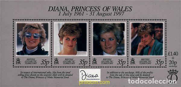 Sellos: 57003 MNH ANTARTIDA BRITANICA 1998 HOMENAJE A DIANA DE GALES