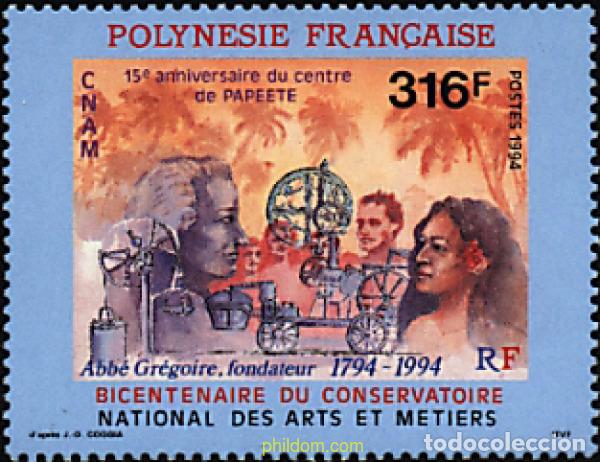 Sellos: 57101 MNH POLINESIA FRANCESA 1994 BICENTENARIO DEL CONSERVATORIO NACIONAL DE LAS ARTES Y OFICIOS
