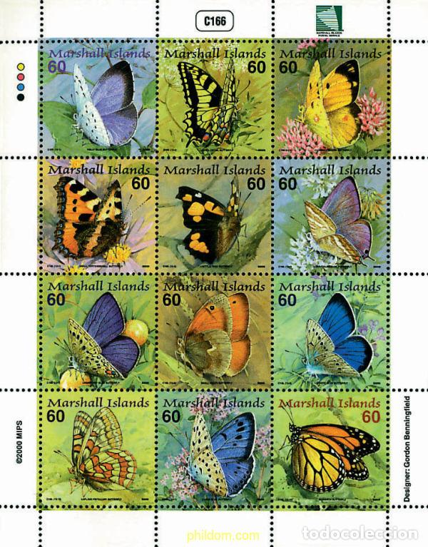 Sellos: 305202 MNH MARSHALL Islas 2000 MARIPOSAS