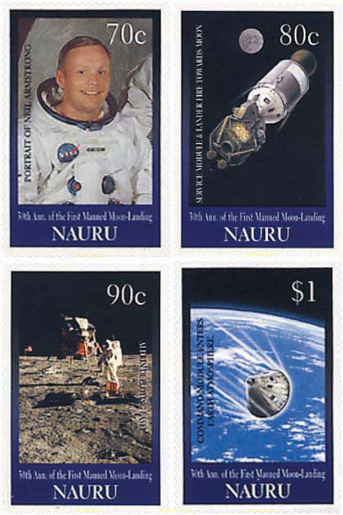 Sellos: 60105 MNH NAURU 1999 30 ANIVERSARIO DEL PRIMER HOMBRE EN LA LUNA