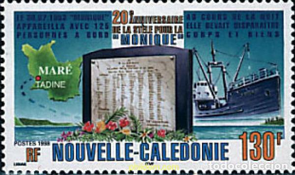 Sellos: 94971 MNH NUEVA CALEDONIA 1998 20 ANIVERSARIO DE LA DESAPARICION DEL BARCO MONIQUE